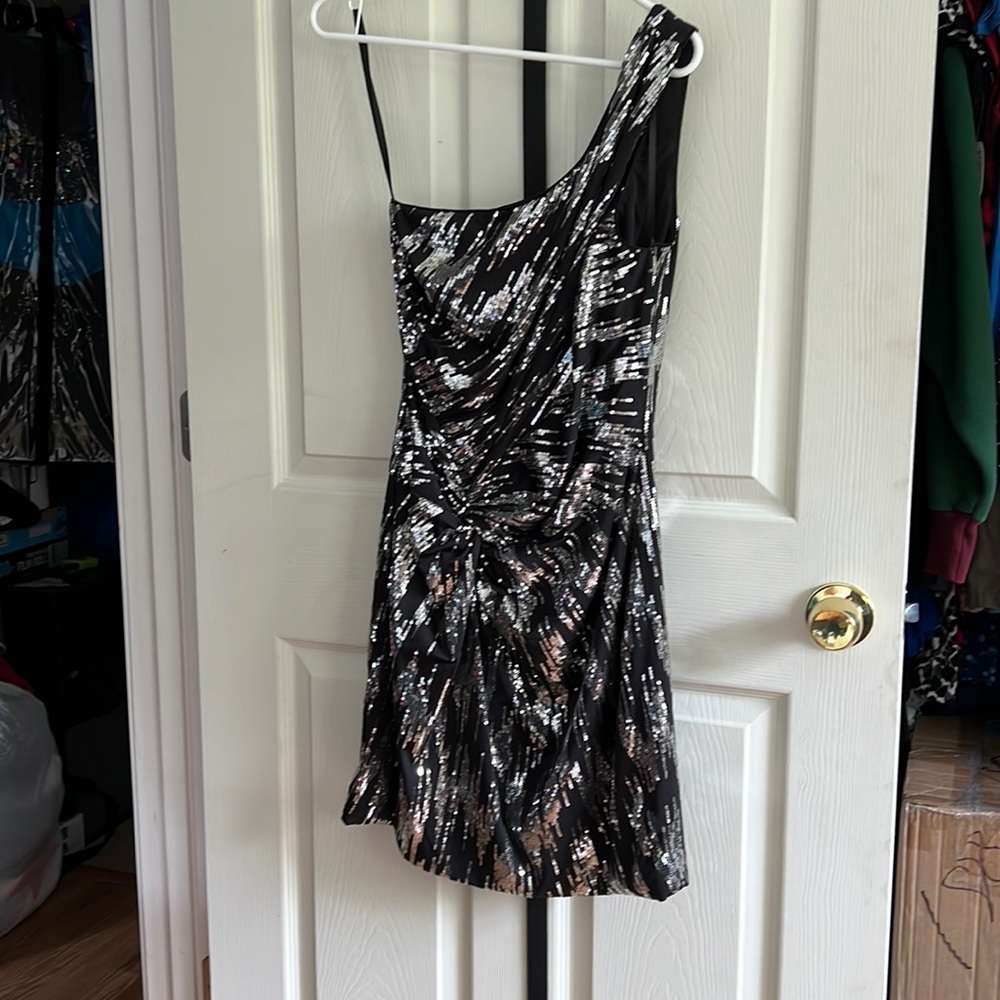 Perfect party dress with silver sequins